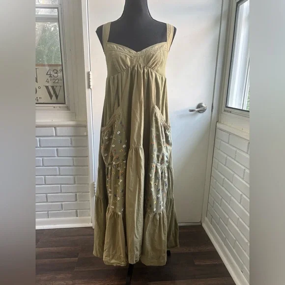 Daily Practice NEW‎ WITH TAGS Top Tier Utility Sweetheart Midi Dress small boho - Picture 2 of 11